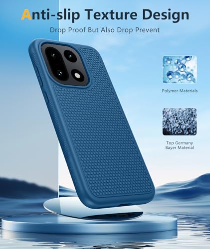 Image of FNTCASE for OnePlus 15 Case: 14FT Heavy Duty Military Grade Drop Protection for One Plus 15 Case with Screen Protector, Non-Slip Anti-Fingerprint Shockproof Matte Soft TPU Phone Cover - Blue