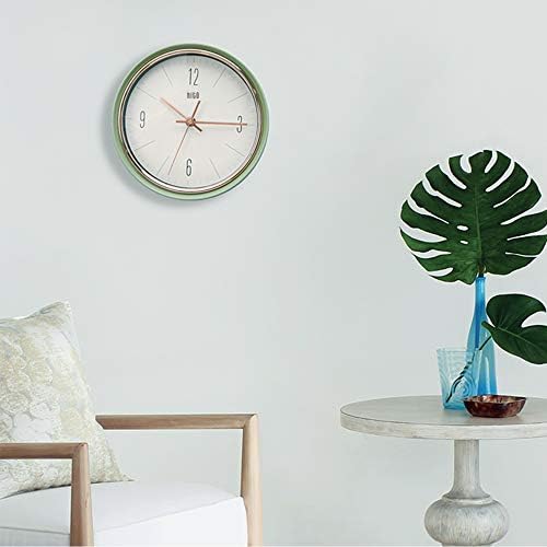 hito Silent Non Ticking Wall Clock Glass Front Cover Accurate Sweep Movement 9 inch Decorative for Kitchen, Living Room, Bedroom, Office, Classroom (Pink)