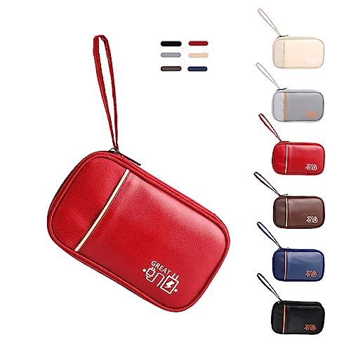 Sac Électronique Multifonctionnel Sac Câble Portable Étanche,Rangement Accessoires Sacoche Organisateur Universelle pour Objets, Disque Dur,Clés USB,Disque Dur,ipad.（Rouge） – vue 3