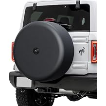 Amooca Spare Tire Wheel Cover with Backup Camera Hole Compatible with Ford Bronco2021-2025 Spare tire Exterior Accessories Black 32" for Big Bend, Black Diamond & Outer Banks