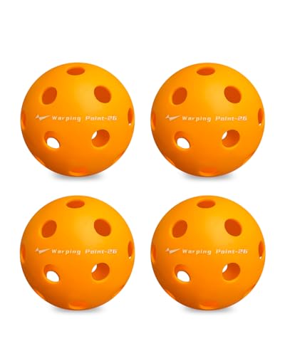 Warping Point Indoor Pickleball Balls, 4 Pack 26 Holes...