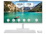 WOWPC Customized All in One Desktop, Intel Ultra-Fast Quad-Core CPU| 24'' Full HD Display| 16GB RAM, 1TB SSD| Wi-Fi 6| Bluetooth| USB, Ethernet Port| Windows 11 | HDMI Out| Wireless Keyboard & Mouse