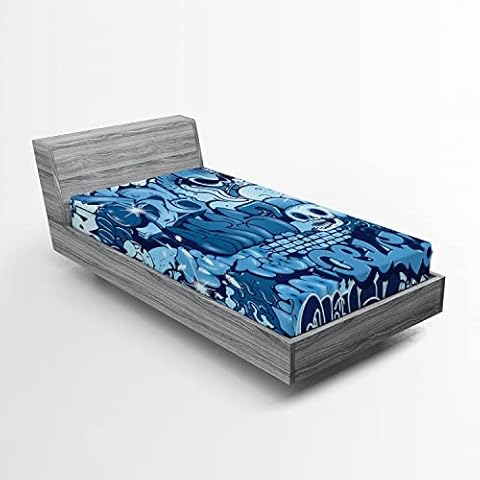 Ambesonne Urban Graffiti Fitted Sheets Cover