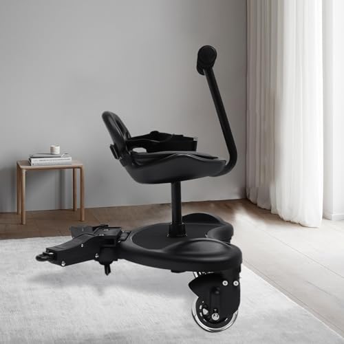 Knwigoe Universal 2-in-1 Stroller Board Buggy Board with Saddle Seat and Standing Platform Stroller Attachment for Toddler to Ride for Different Strollers Holds Children Up to 55lbs 2 to 6 Years