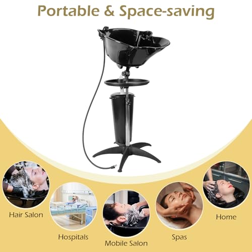 Dyna-Living-Portable-Shampoo-Bowl-Salon-Deep-Shampoo-Basin-Sink-for-Washing-Hair-with-Adjustable-Height-Includes-Drain-Hose-and-Bucket-Barber-and-Stylist-Hair-Washing-Station