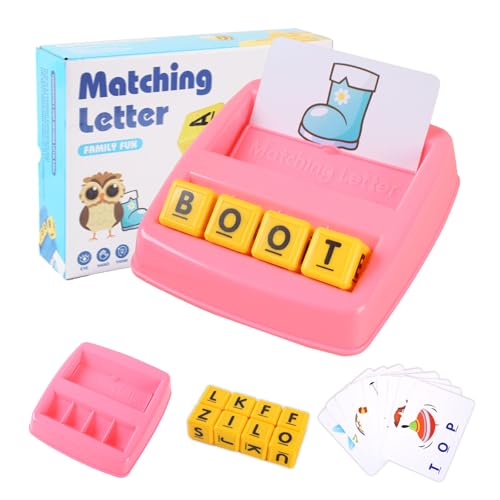 elzle - elzle Jeux Educatif, Fille Jouet Éducatif d'Orthographe, Jeu de Lettres Correspondant, Jouets d'apprentissage de la Lecture pour Les 3-6 Ans, Cadeau d'anniversaire pour Garçons et Filles âgés 3-6 Ans - -24%