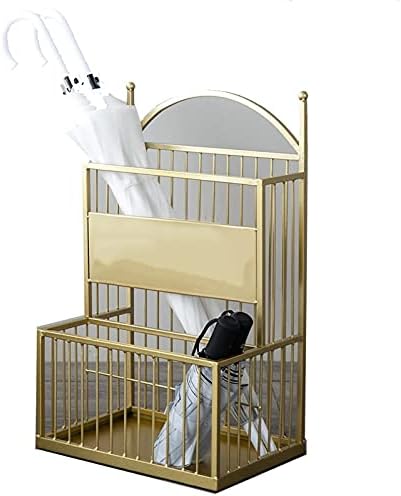 Large Capacity Umbrella Stand, Two-Layer Rack with Water Tray for Home or Office, Durable and Space-Saving Design