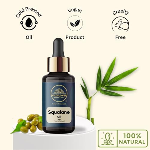 Image of Squalane Oil 100% Pure & Natural For Face, Hair, Skin, Body Hydration Lightweight Moisturisation for Dry Skin, Non-Comedogenic (30 ml)