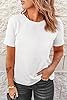 Suncife Womens Summer Casual Crewneck Basic Tshirts Short Sleeve T Shirt Tees Tops (White,L) #2