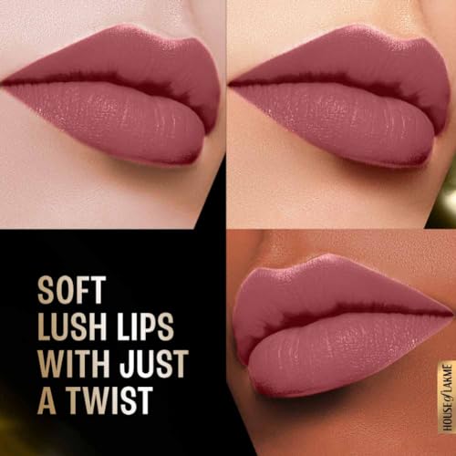 Image of Lakme Forever Matte Lipstick, Waterproof, Non Drying, Creamy Matte Bullet Lipstick Made With French Rose Oil Extracts, Pink Geranium, 4.5g