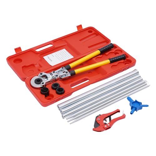 JAYEUW Crimpadora para tubos de 16 – 32 mm TH20 TH26 TH32 Crimpadora 6T Prensa manual Prensa Tubería #45 Acero al Carbono Crimpadora para tubos compuestos PEX Crimpadora