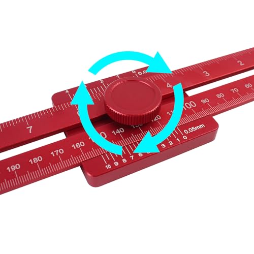TRUTOPWAY Woodworking Scriber Marking Line Ruler, 10-Inch Layout Tool with Laser-Etched Scale - Precision Parallel Ruler & Scale Aluminum Offset Marking Gauge for Saw Milling Layout Tools