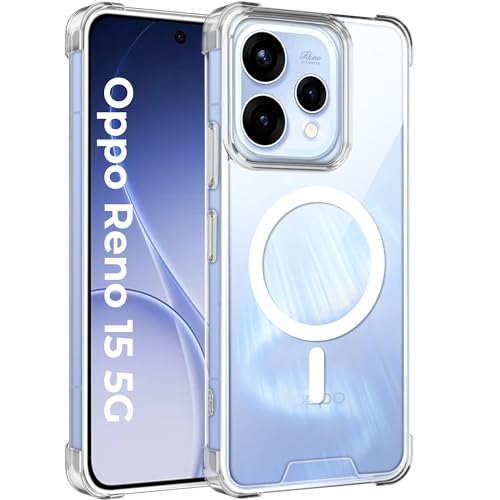 Image of A rtistque Clear Back Cover Case for Oppo Reno 15 5G | Compatible with Mag-Safe | Premium Cover | Shockproof TPU Bumper | Slim Protective Design | Oppo Reno 15 5G Back Cover - Transparent