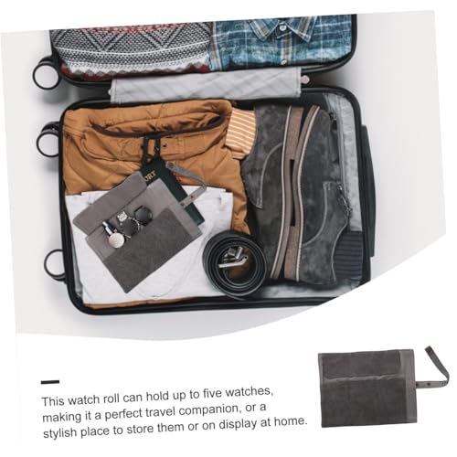 Estuche para guardar relojes de viaje compacto en formato rollo de canvas 6