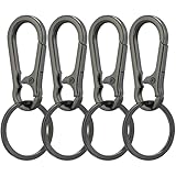 Rysent Keychain Clip, 4 Pack Key Chain Hooks with Key Rings Holder, Metal Key Organizer for Car Home Keys Men Women
