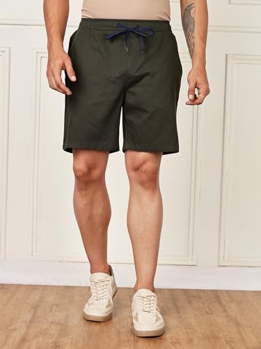 Image of Thomas Scott Men's | Solid | Mid Rise | 100% Cotton | Casual | Light Weight | Chino | Shorts for Men