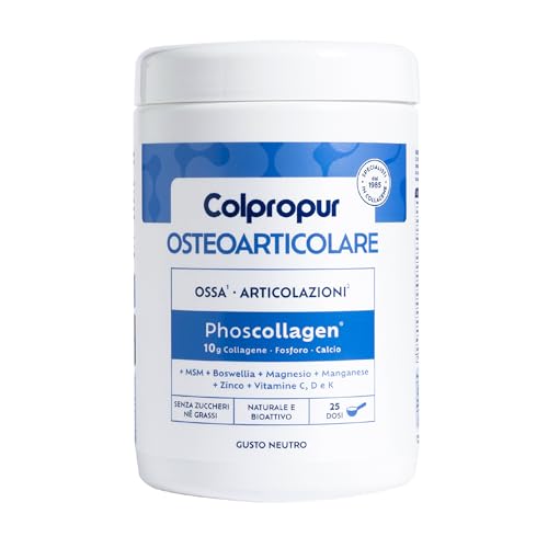 Colpropur Osteoarticolare Gusto Neutro – Collagene Idrolizzato in Polvere da Bere - Peptidi di Collagene, Integratore per Ossa, Pelle e Articolazioni – 325g