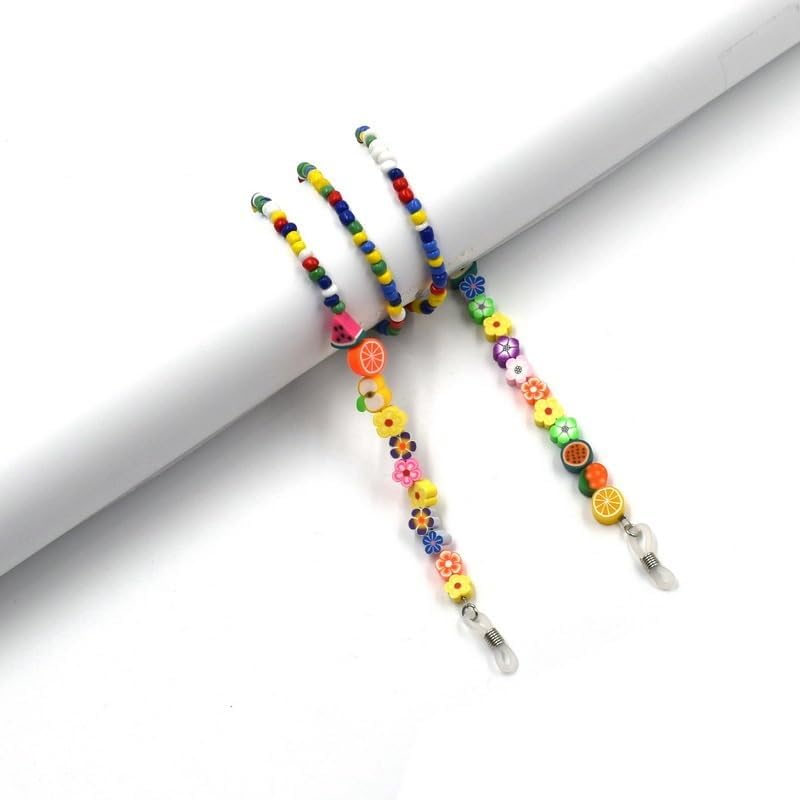 Colorful Rice Beads Eyeglass Chains Handmade Multi-color Eyewear Retainers Accessories