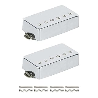 Fleor Alnico 5 Alnico V Guitare électrique Humbucker cou Laiton 50 mm Base ajustement 4 fils de guitare de style LP Neck+Bridge chrome - Les Beatles, Paul McCartney, John Lennon, RIngo Starr, George Harrison