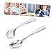 TOBBOMEY Adaptive Utensil Set Elderly Curved Spoon and Fork for Patients Stainless Steel Eating Assist Tableware for Bedridden Care Ergonomic Feeding Tools