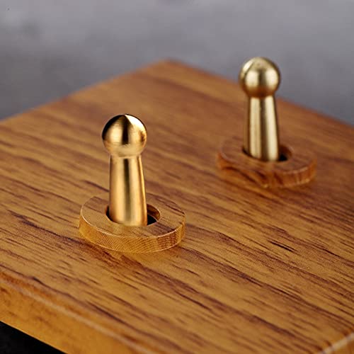 Retro Brass Lever Wall Light Switch – 1-Gang 2-Way, Stainless Steel Champagne Gold Panel, 10A-16A, 110V-220V