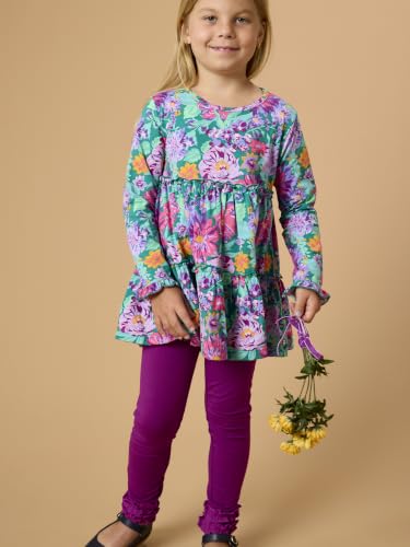 Image of RuffleButts Toddler Girl Merry & Bright Ruffle Leggings - Ankle Leggings