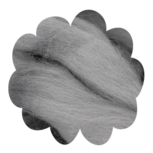theofeel Merinowolle Filzwolle Silber Grau 25g