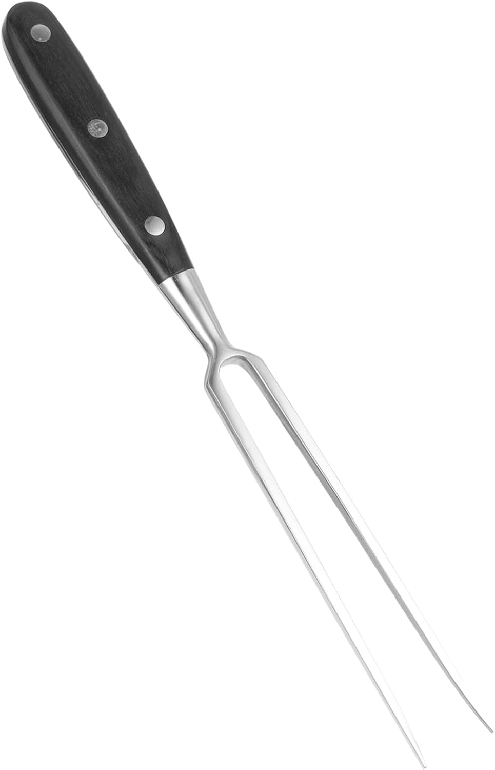 Stainless Steel Meat Carving Fork with Wooden Handle, Black