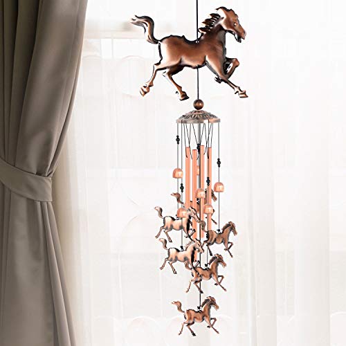 Copper Horse Wind Chimes Horse Gift Wind Chime Garden Gifts For Mom Windchimes Outdoor Decor Mom Birthday Gift Patio Yard Decor Large Deep Tone Music Wind Chimes Xmas Gift Outdoor Gifts #TOP4