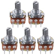 5pcs Top Adjustment Split Knurled Shaft Potentiometer Pot B50K 50K Ohm