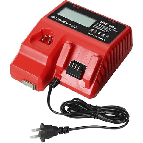 18V Rapid Battery Charger 48-59-1812 with LCD Display USB Port Compatible with Milwaukee m18 Battery 48-11-2420 48-11-1815 48-11-1840 48-11-1841 48-11-1850 Cover