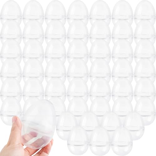 Œufs de Pâques transparents lot de 50 grands œufs plastiques 8,9 cm à remplir