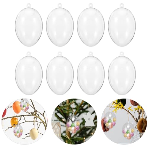 ELAYARD 12 Stück Teiliges Transparente Befüllbare Plastikeier in Ei-Form Kleine DIY Dekorationskugeln aus Stabilem Kunststoff Vielseitig für Weihnachten Ostern Hochzeiten und Geburtstage