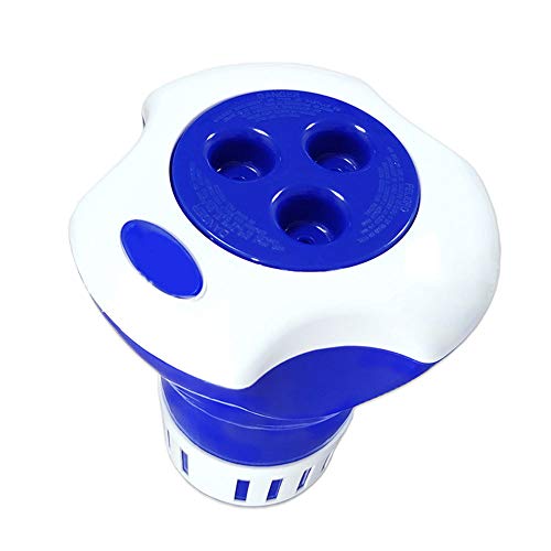 Dispensador de cloro para piscina com termômetro, pílula flutuante para natação, 15 saídas de ventil