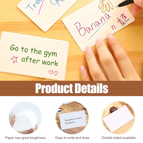 200 StückBlanko Papier Karten zum Selbstgestalten für DIY Schule, Kraftpapier Leere Spielkarten, Flashcards Index Cards Memory Karten (9x 5,4cm),Weiß.