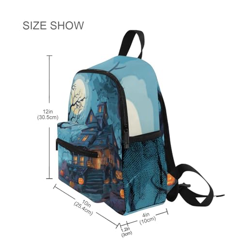 Halloween Haunted House Preschool Backpack Pumpkin Dark School Backpack Daycare Bookbag for Kids 3-84