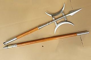 Halberd,Fang Tain Ji(Stainless Steel Hand-Made,Two Wood rods/Brass Faucet Shape) Chinese Martial Arts