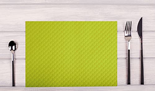 Set de table papier gaufré vert kiwi anti-tache jetable pour restauration rapide - 4