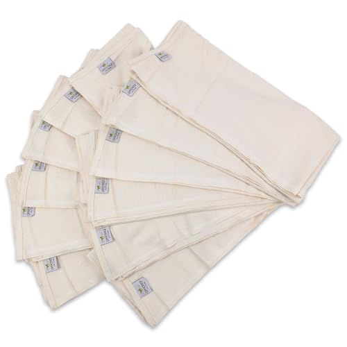 OsoCozy Unbleached Birdseye Flat Cloth Diapers (1 Dozen) - 27.5 x 30.5 Inches, One-Layer Flat Cloth Baby Nappies Made of Soft, Durable 100% Birdseye Weave Cotton by OsoCozy - Image 2