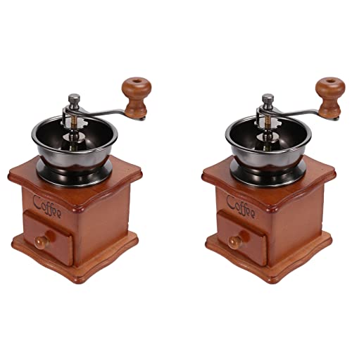 JILLIAN 2X Café de Madera de Café Manual de Acero Inoxidable Hecho a Mano de Acero Inoxidable Café Especias Mini de Muela con Cerámica