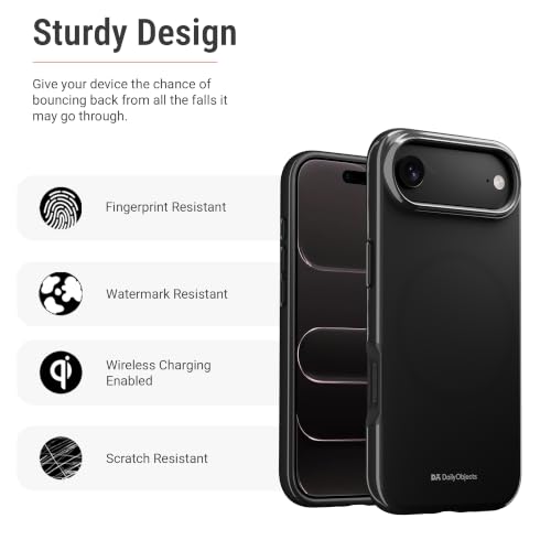 Image of DailyObjects Enamel Bumper MagSafe Case for iPhone Air Compatible with Mag-Safe Wireless Charging | Black Hybrid Magnetic Back Cover
