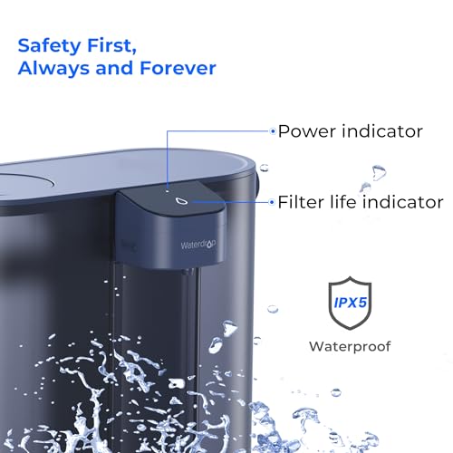 Waterdrop ED02B Compact Electric Water Filter Pitcher, 200-Gallon Rechargeable Instant Powerful Dispenser, NSF/ANSI 42&53&401&372, Reduce PFOA/PFOS, Lead, Chlorine, 14-Cup, NOT Reduce TDS, Blue - Image 9