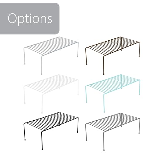 Smart Design Classic Storage Shelf – Large (16 in W x 8.5 in D x 5.75 in H), White –Steel Pantry Organizer with Rust-Resistant Finish and Non-Slip Feet for Easy Home Organization and Storage - Thumbnail 7