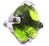 316L Surgical Steel Internally Threaded Prong Set Round Gem Dermal Top Anchor 14g