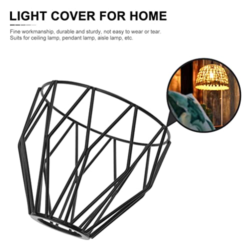 Image of Shades Metal Cage Lampshade Industrial Clamp on Metal Bulb Guard Cage Vintage Ceiling Fan Light Cover for Pendant Light