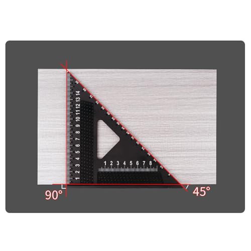 Règle triangulaire en métal robuste avec outil de mesure de charpente