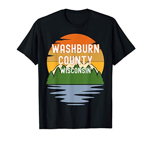 From washburn county wisconsin vintage sunset t-shirt