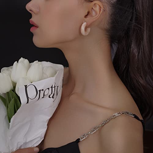 Resin Hoops Earrings Color Matte Earrings -Acrylic Earrings - Summer Earrings For Women Fashion Earrings (Style-2) #TOP2