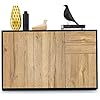 Vladon Madia Logan Mobile A 2 Ante - 82x78x37 Cm - Design Moderno In Nero Opaco E Bianco Opaco - Con Chiusura Soft-Close - 3