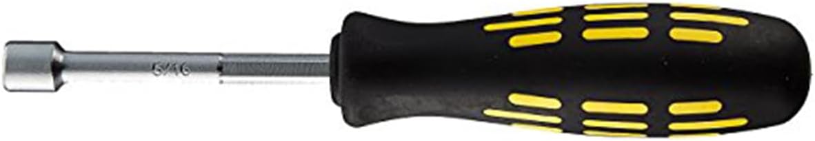 K Tool International 14410 5/16" SAE Nut Driver Set for Garages, Repair Shops and DIY, 3" Length, Alloy Steel Sockets, Hollow Round Shaft, Ergonomic Soft Grip Handle, Color Coded, Yellow/Black